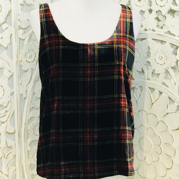 J. Crew Tops - J Crew Stewart Tartan Velvet Tank NWT